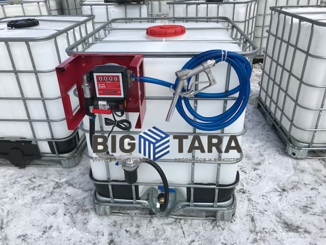 Мини АЗС из Еврокуба 1000л (сборный заправочный комплект 220V,40 л/м, счётчик, ручной топливороздаточный пистолет) фото 5