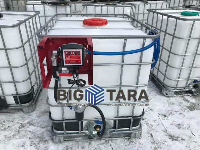 Мини АЗС из Еврокуба 1000л (сборный заправочный комплект 12 V,40 л/м, счётчик, ручной топливороздаточный пистолет) фото 3